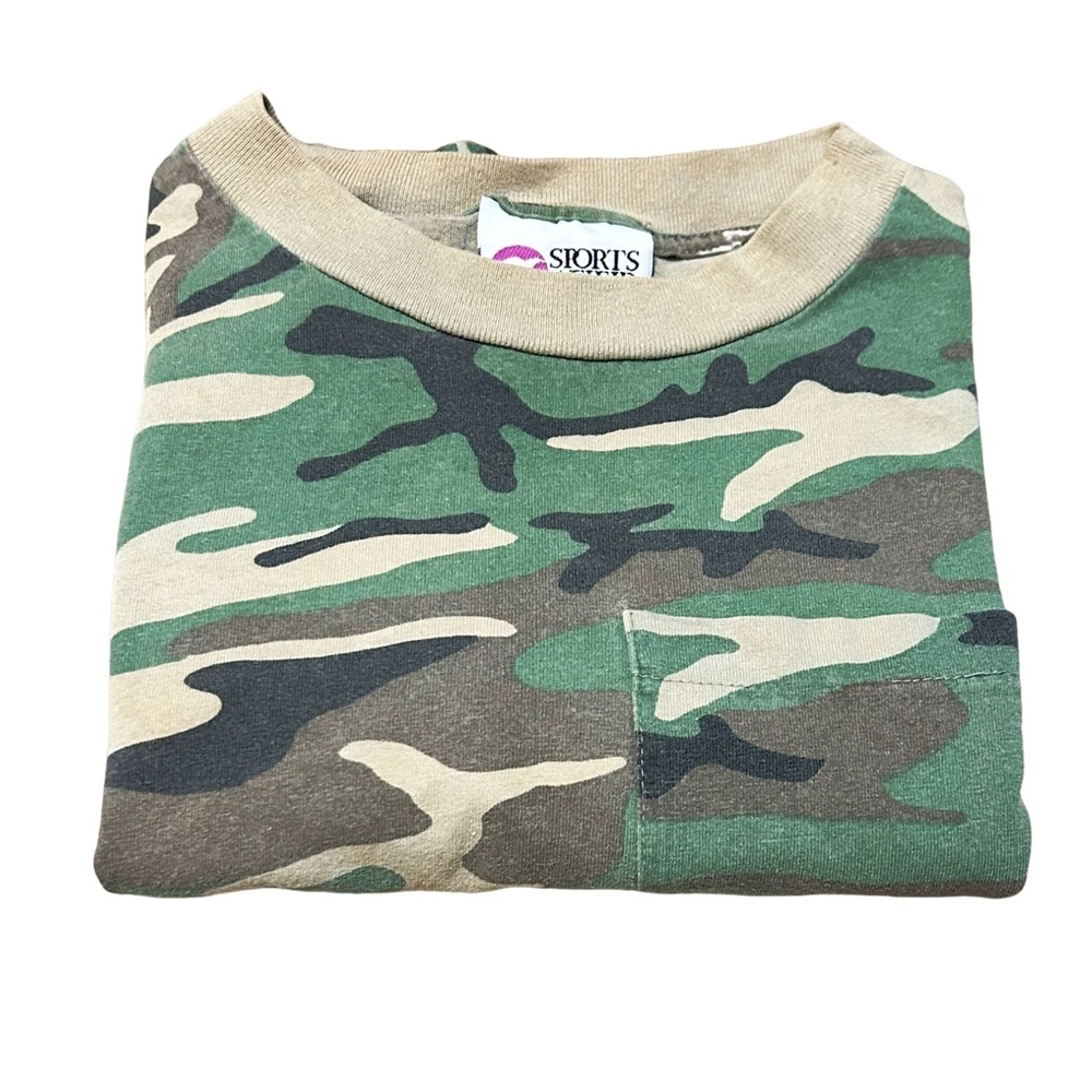 Vintage Sports Afield Camo T Shirt USA Made Distressed 90s Small - Picture 4 of 12
